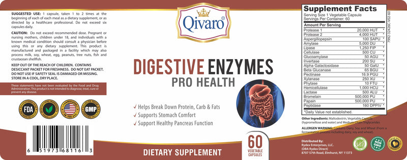 QIH28 - 消化寶 | DIGESTIVE ENZYMES PRO HEALTH by QIVARO