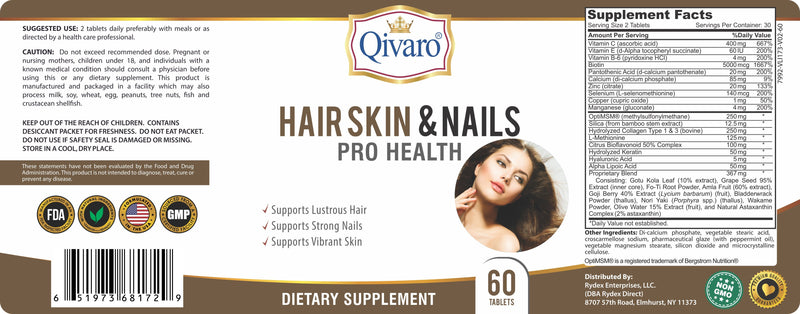 QIH43A - 健髮美甲嫩膚寶 | HAIR SKIN & NAILS PRO HEALTH by QIVARO