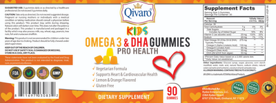 QKG02 - 兒童素食軟糖OMEGA 3 & DHA | KIDS OMEGA 3 & DHA GUMMIES PRO HEALTH by QIVARO